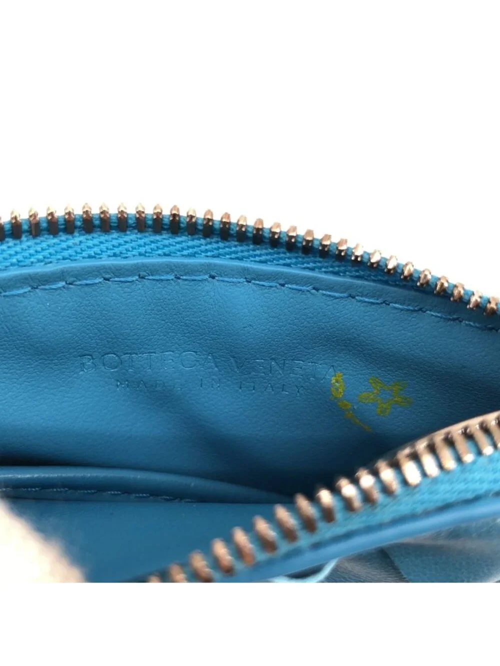Bottega Veneta Leather Intrecciato Card Case Light Blue